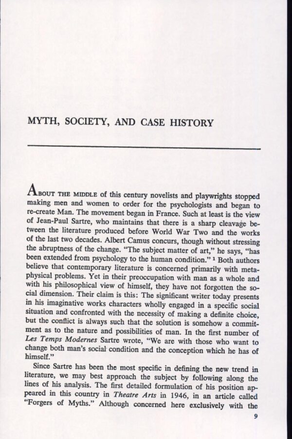 Humanistic Existentialism: The Literature of Possibility (Bison Book S)